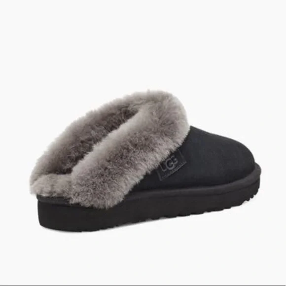 UGG | Cluggette Slippers In Black Grey Indoor Outdoor NEW - Picture 14 of 17